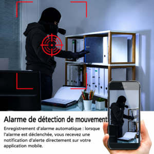 Horloge murale avec caméra WiFi et détection de mouvement