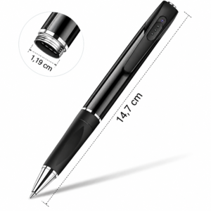 Stylo Mini caméra A57 intégrée dans un stylo noir et argent