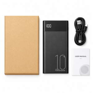 Batterie externe noire avec caméra intégrée