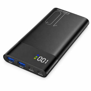 Batterie externe noire avec caméra intégrée