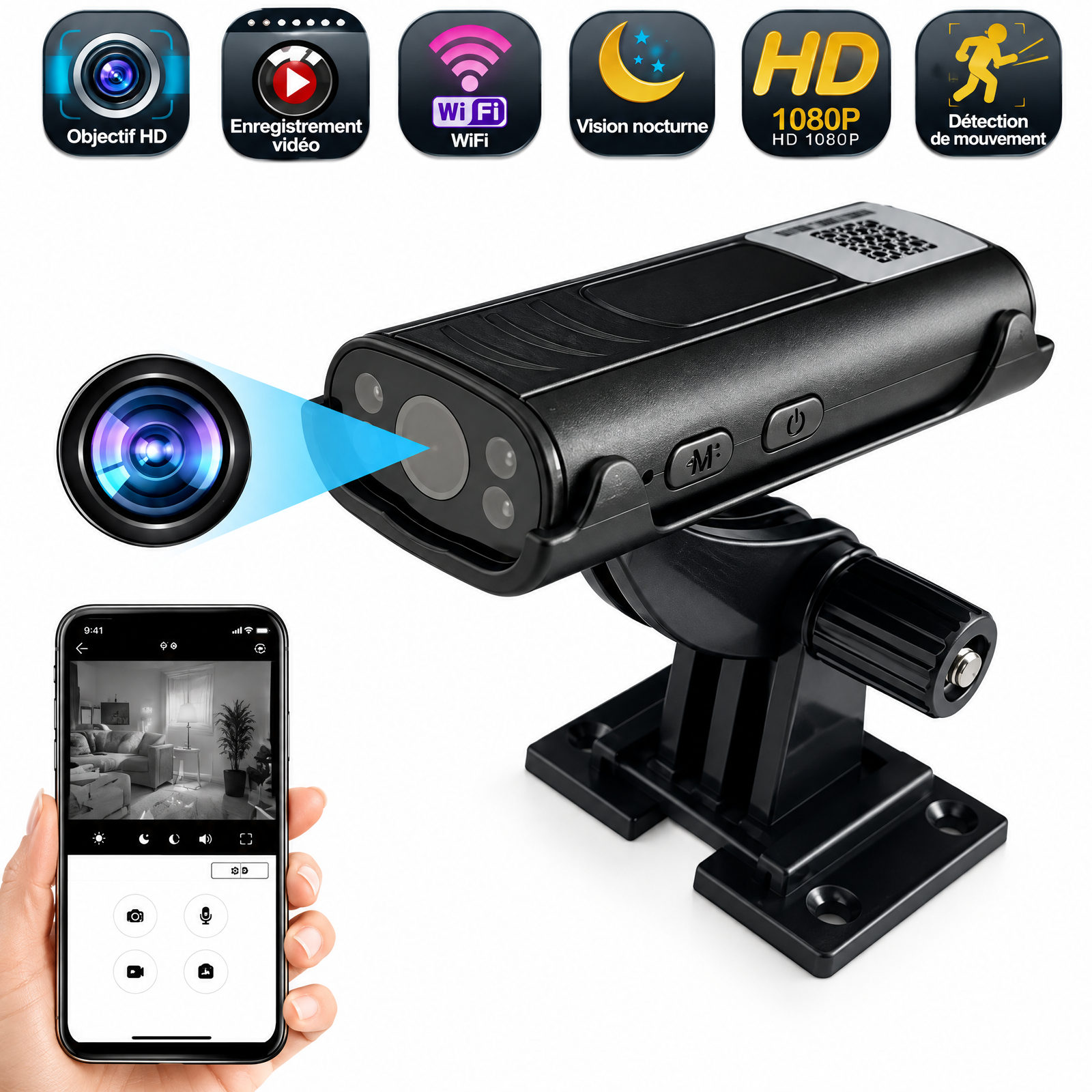 Caméra Voiture Wi-Fi INCAR 1080P – Vision Nocturne HD – Image 2