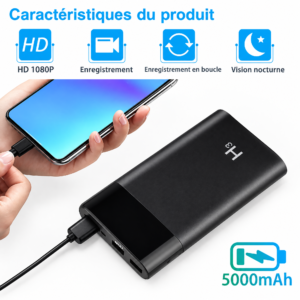 Caméra Espion Discète Powerbank – Batterie Externe H3