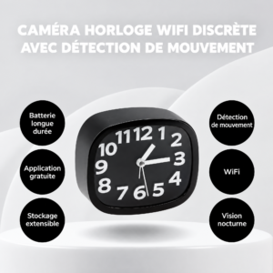 Alternative view of Caméra Réveil Espion WiFi avec Détection de Mouvement C6