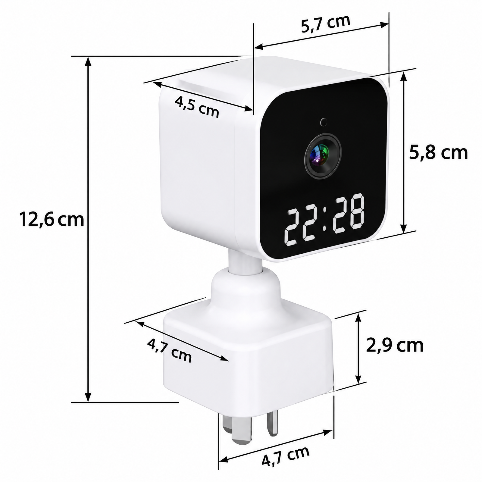 Mini Caméra Horloge WiFi DP27 1080P – Vision Nocturne & Détection de Mouvement – Image 3
