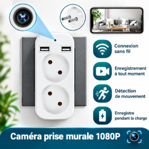 Prise Murale avec Caméra Espion WiFi Full HD 1080P