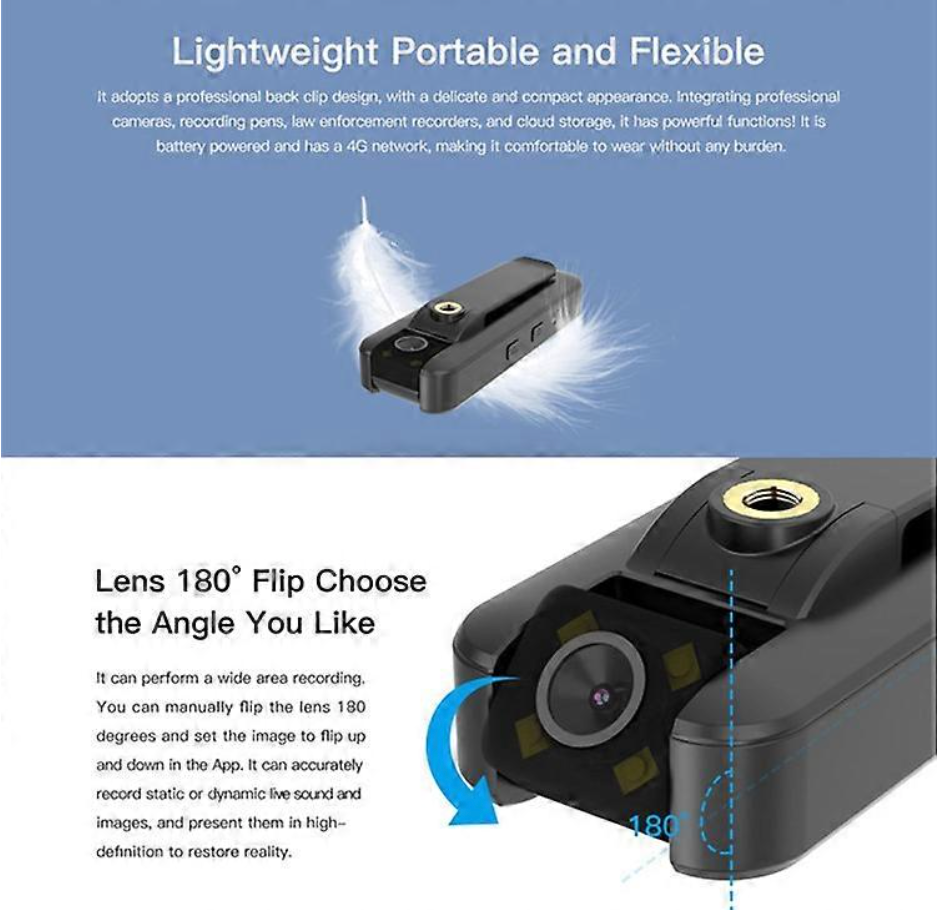 Mini-caméra de poche avec objectif basculant à 180° S11 4G – Image 2