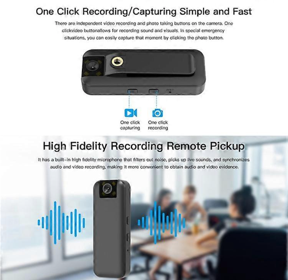 Mini-caméra de poche avec objectif basculant à 180° S11 4G – Image 4