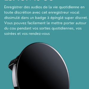 Mini Enregistreur vocal Badge-épinglette 8 Go Q3 – Image 3